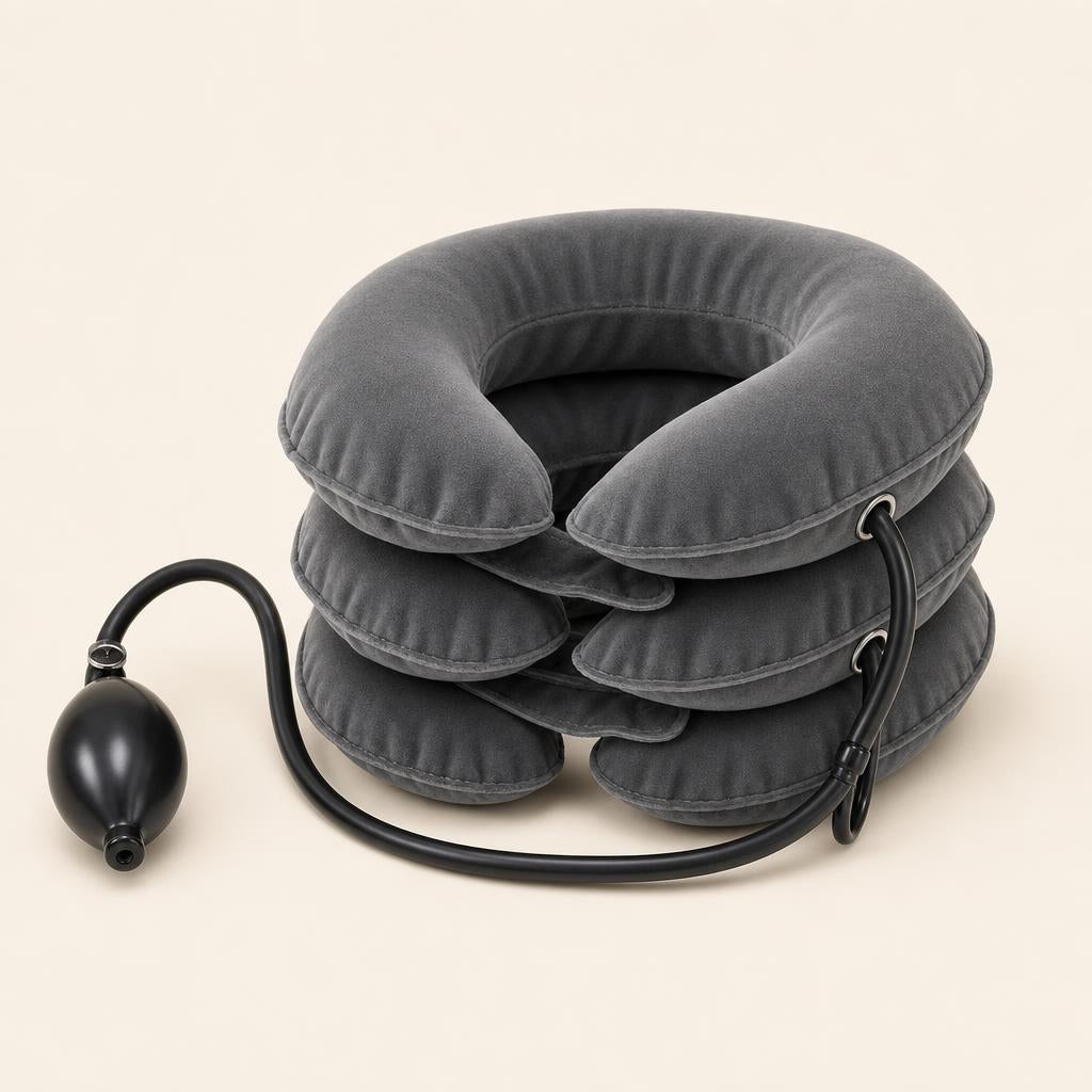 Inflatable neck stretcher on a cream background — Zona Relax
